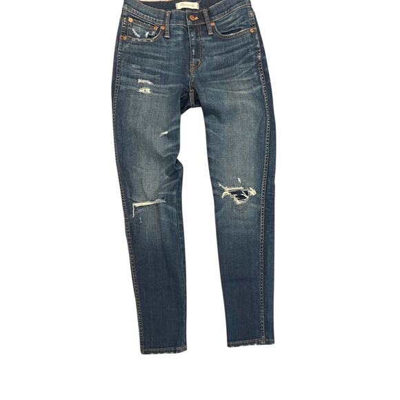 Madewell 9” Distressed & Patched High Riser Skinny Skinny 26 - Picture 8 of 9